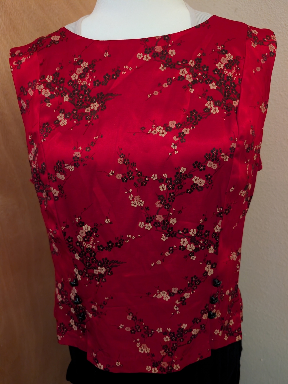 Ms Choice California - Red Satin - Cherry Blossom Top